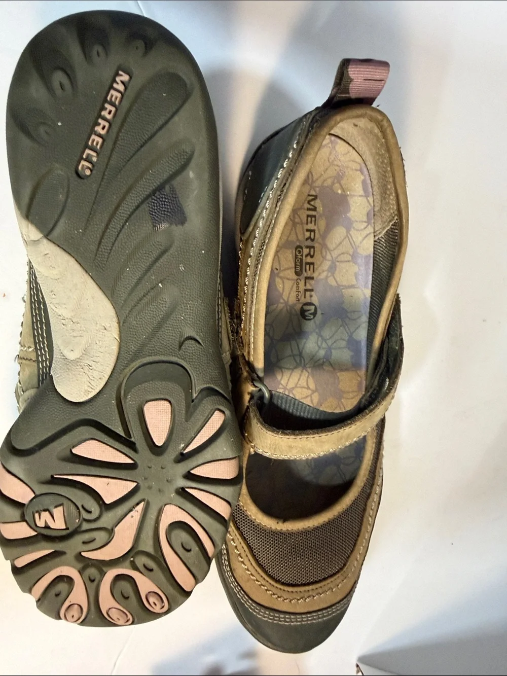 Merrell Tan and Brown Mary Jane Flats